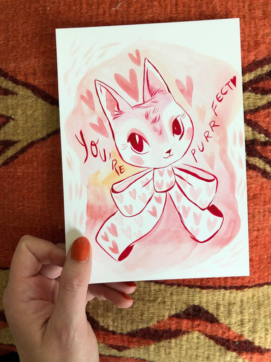 you're purrfect 5x7 cat print