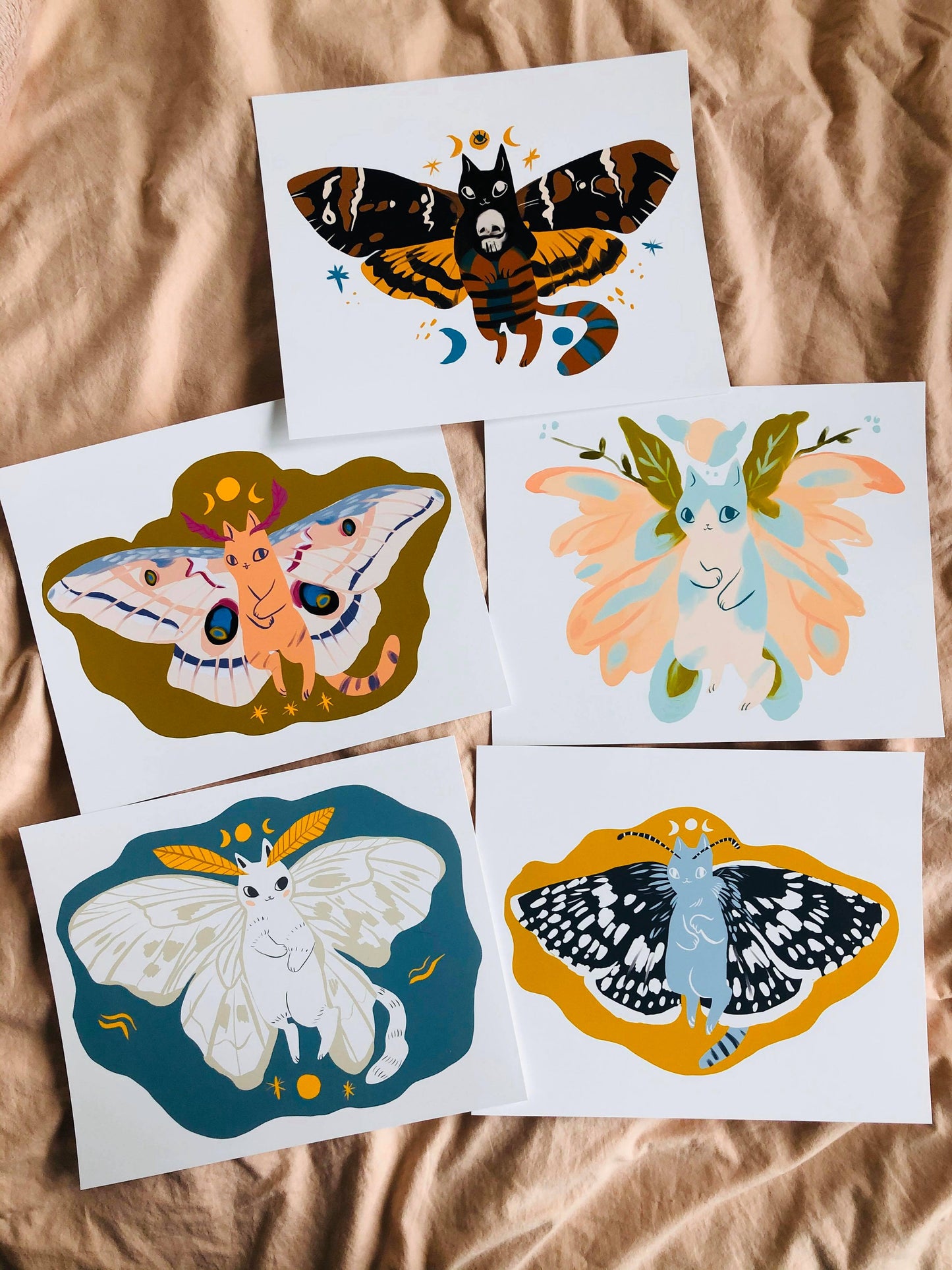 The moth cats 8x10 fine matte paper prints