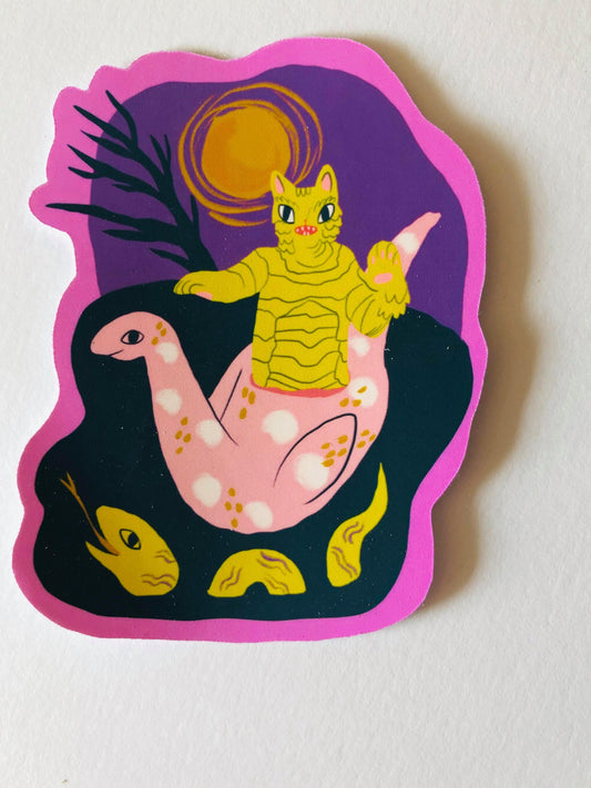 creature from the black lagoon cat matte vinyl sticker