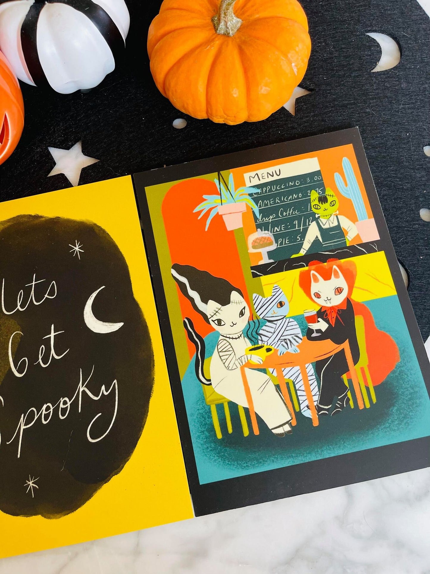 halloween cafe 5x7 matte print double sided