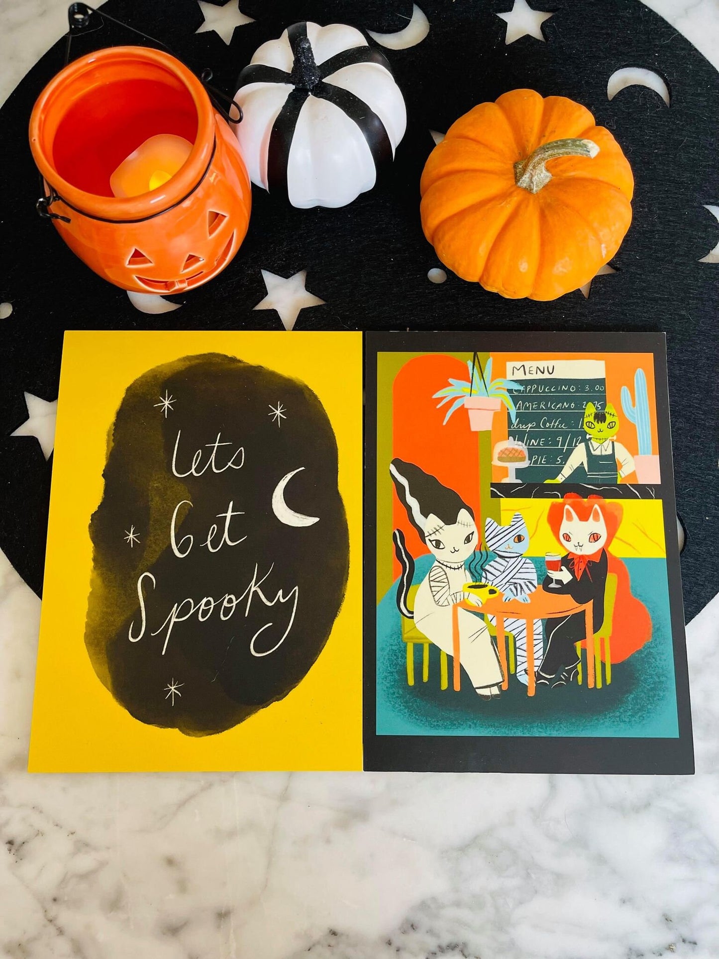 halloween cafe 5x7 matte print double sided