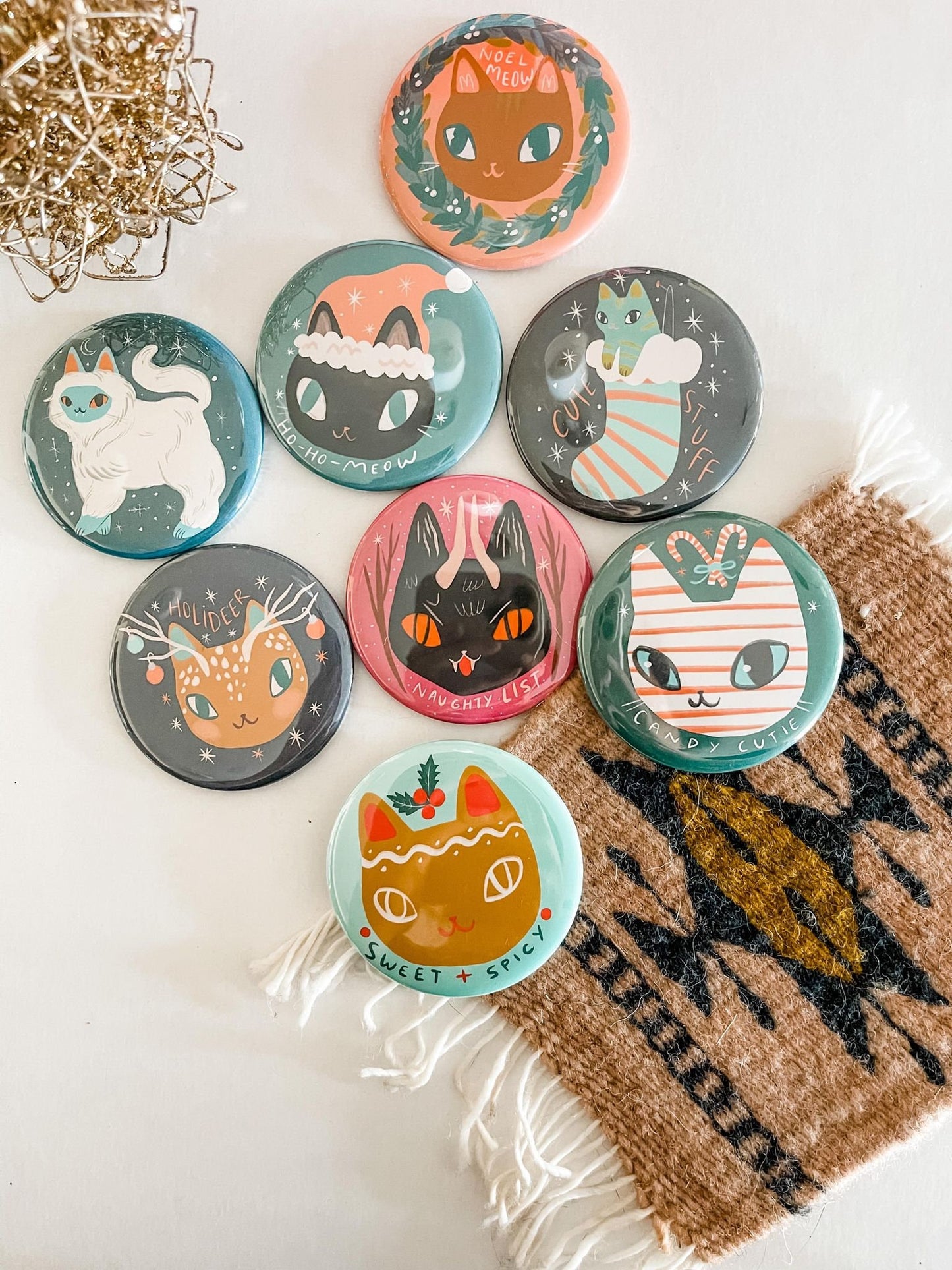 the holiday cat magnets series!