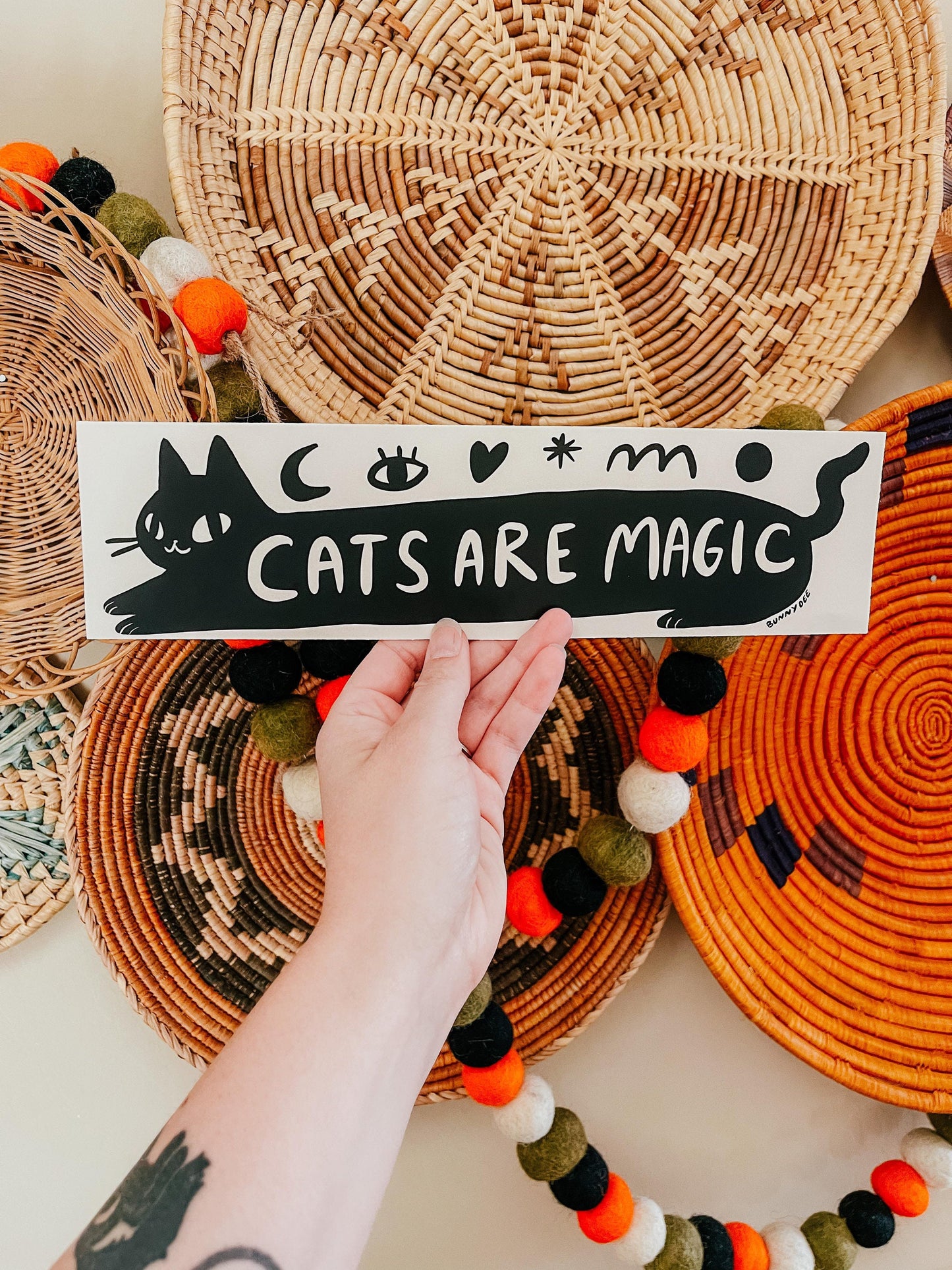 cats are magic matte vinyl waterproof giant bumper sticker