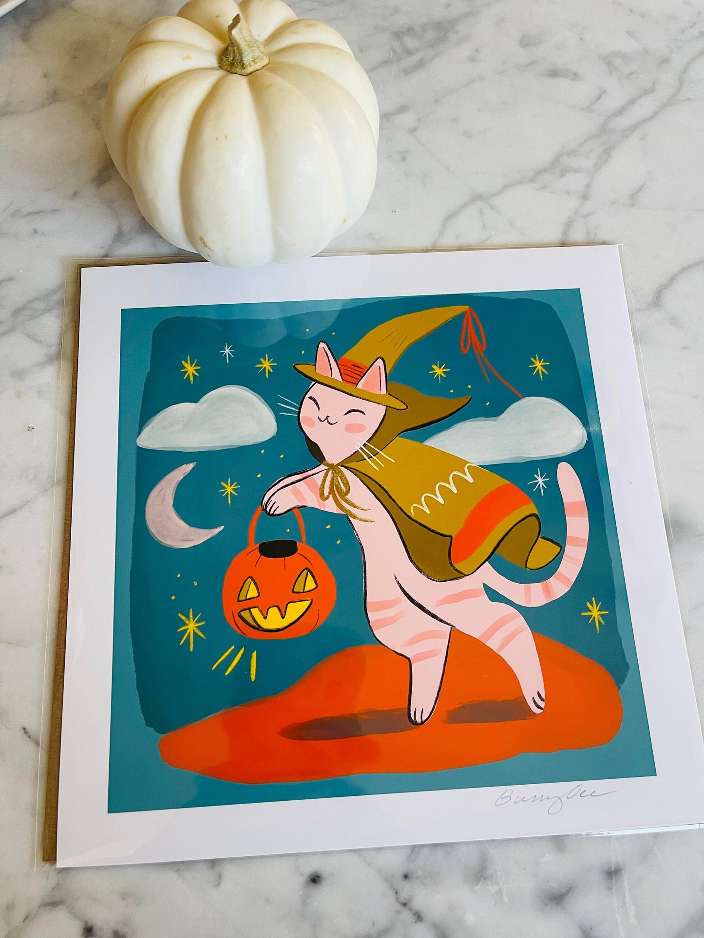 the witchy kitty 8x8 matte print