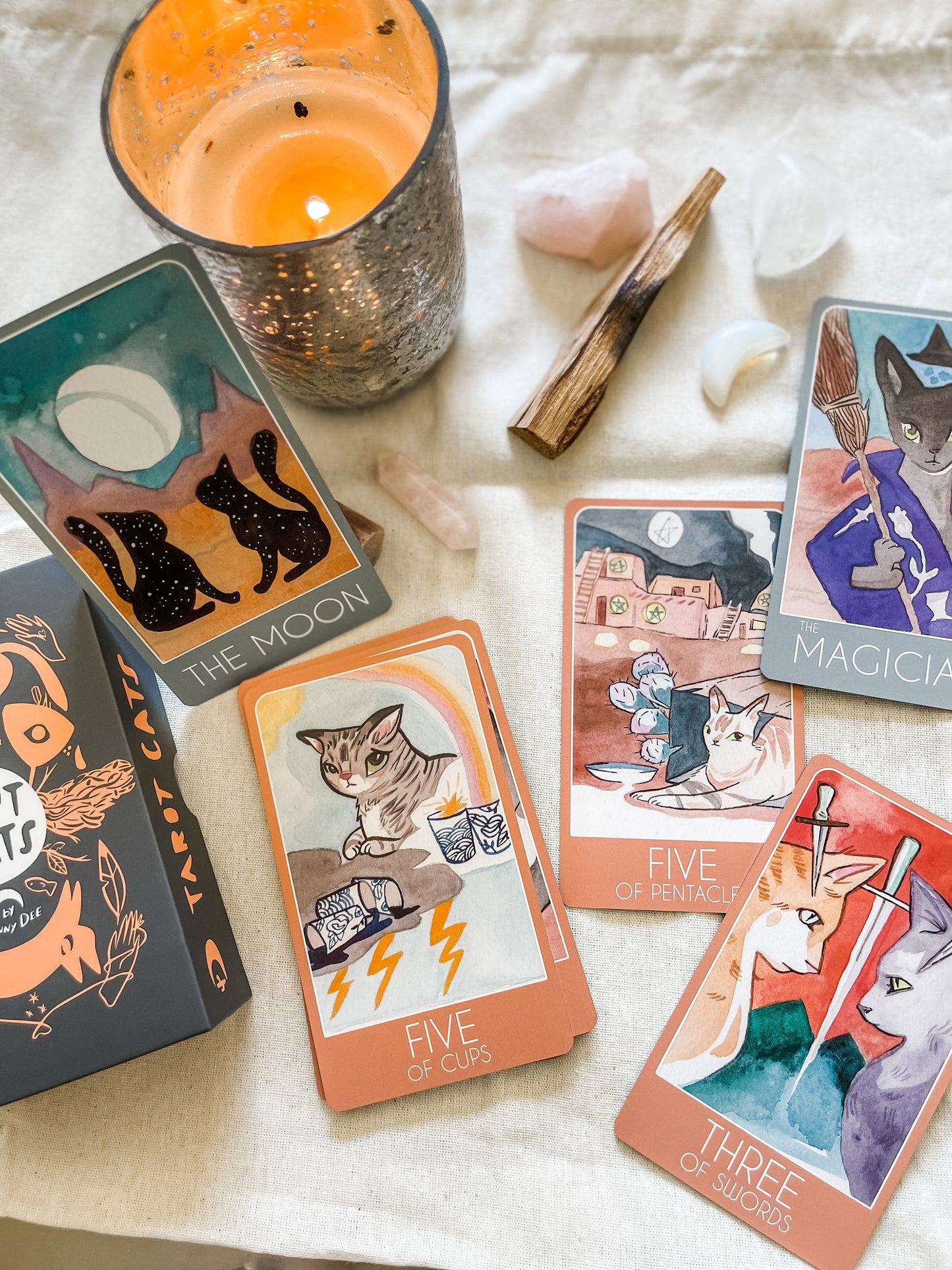 Tarot Cats a 78 card cat fan tarot deck 4TH printing of the deck now with Matte Card Stock!