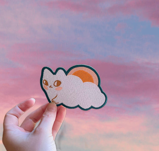 the sunset cloud cat iron on patch