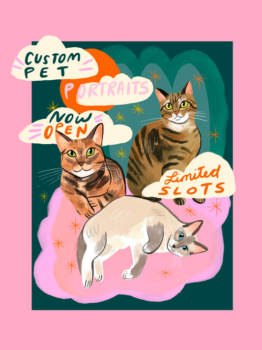 Custom pet portraits limited slots
